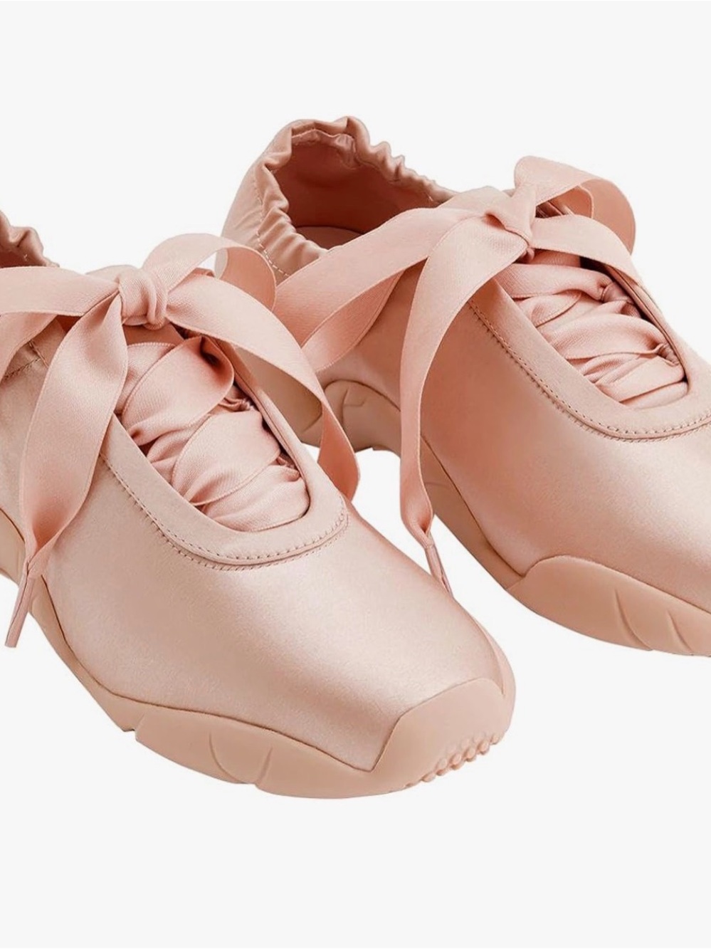 JW PEI Flavia Ballerina Sneakers Pink Satin Vegan Leather Ballet Flat 38